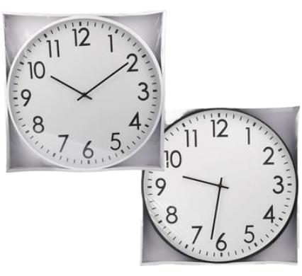 Clock Wall Quartz Plastic Round - 45 cm