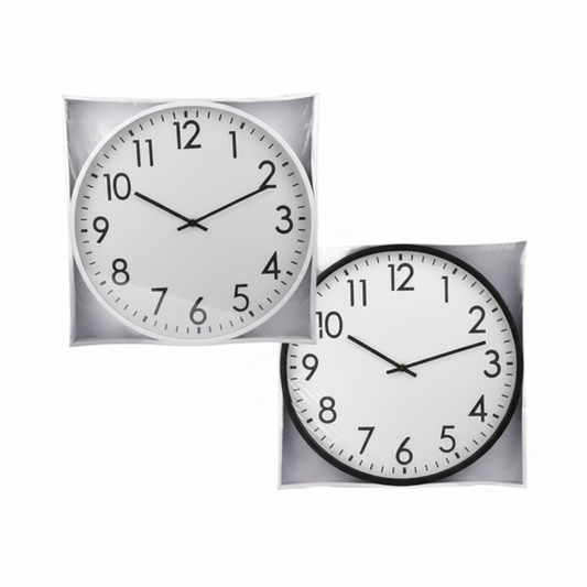 Clock Wall Quartz Plastic Round - 45 cm - Various Colors