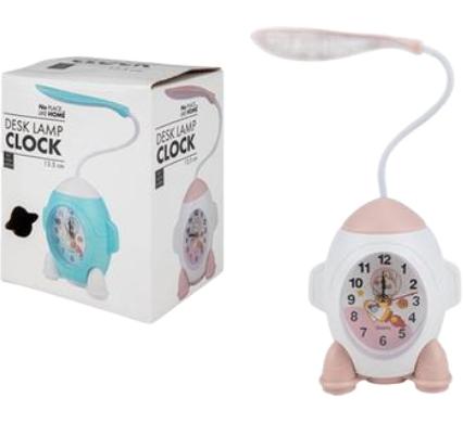 Alarm Clock Plastic Rocket With Light 13.5cm