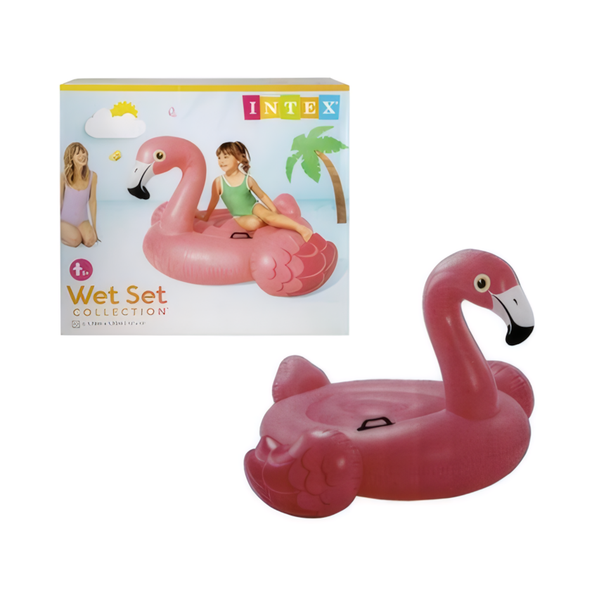 Inflatable Flamingo Ride On Pool Float - 142 x 137 x 97 cm