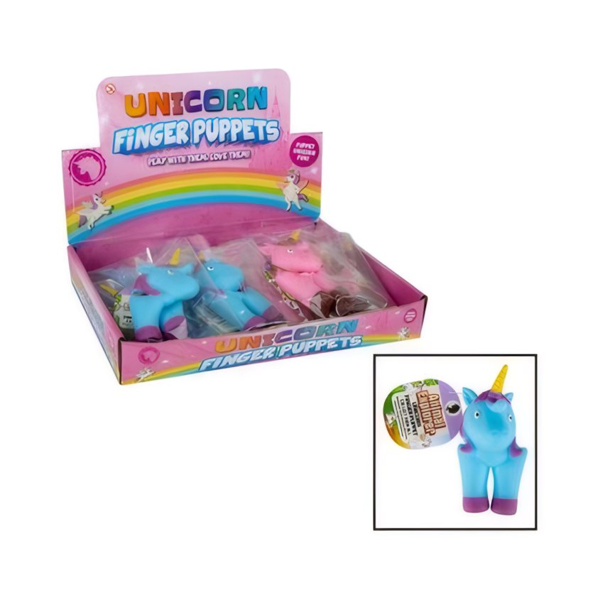 Unicorn Finger Puppet - Animals (9 cm) - Various Colours