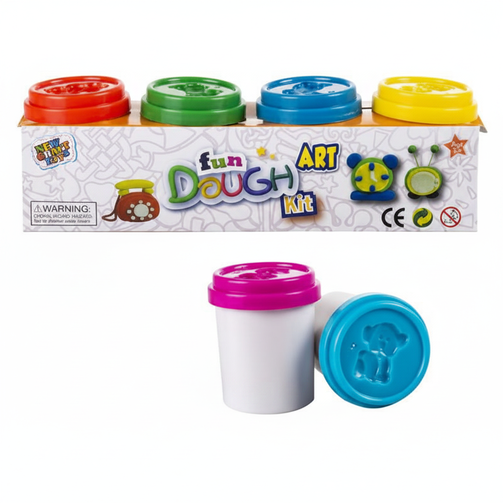 Play Dough with Molds - 4 x 60 g Tubs