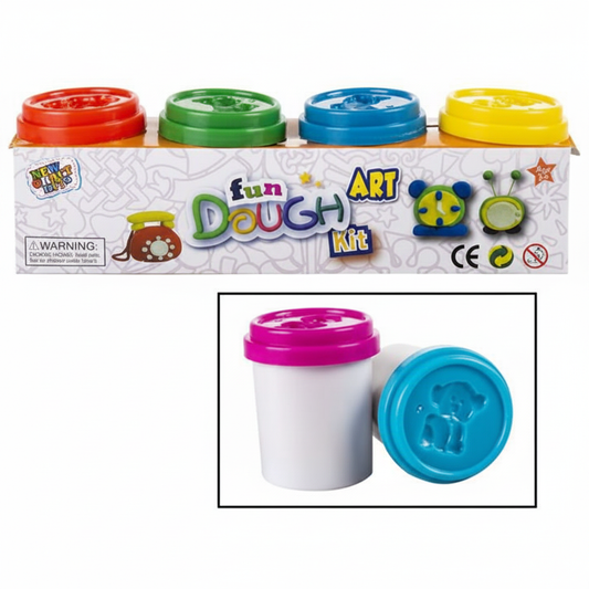 Play Dough with Molds - 4 x 60 g Tubs