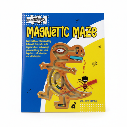 Educational Wooden Magnetic Maze Dinosaur Design