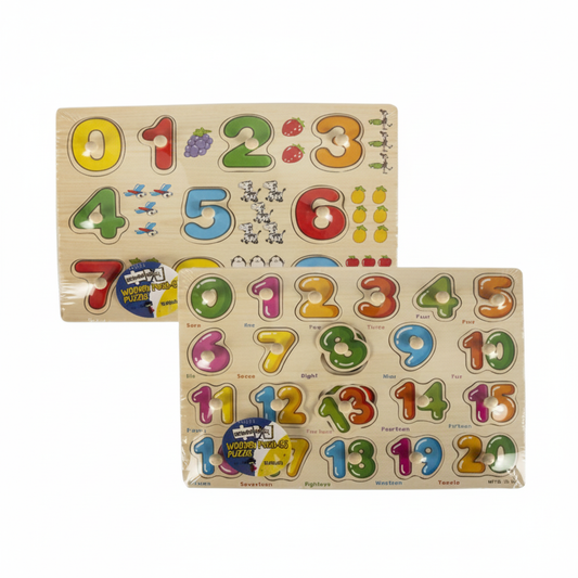 Educational Push-In Board with Assorted Wooden Numbers