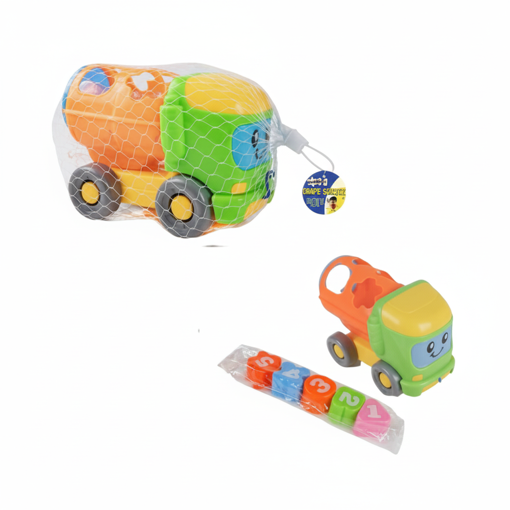 Educational Pull Toy Truck with Shape Sorter Blocks