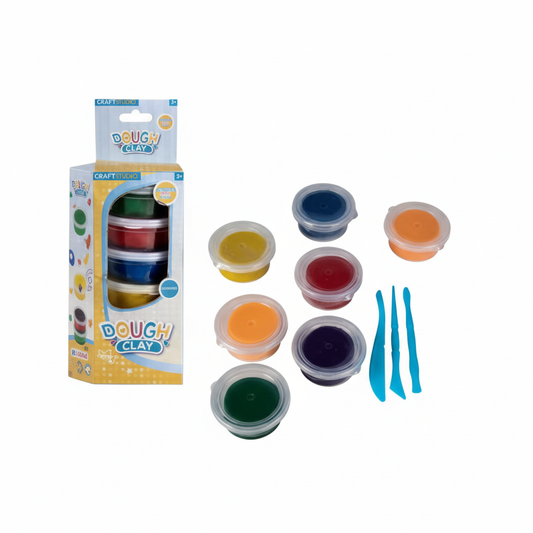 Educational Play Dough 55g 6pc Tub And Accessory