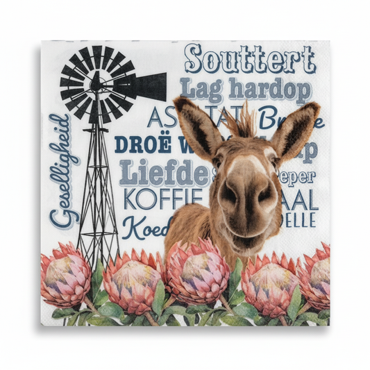 Afrikaans 2 Ply Serviettes (20 Pack, 33 cm)