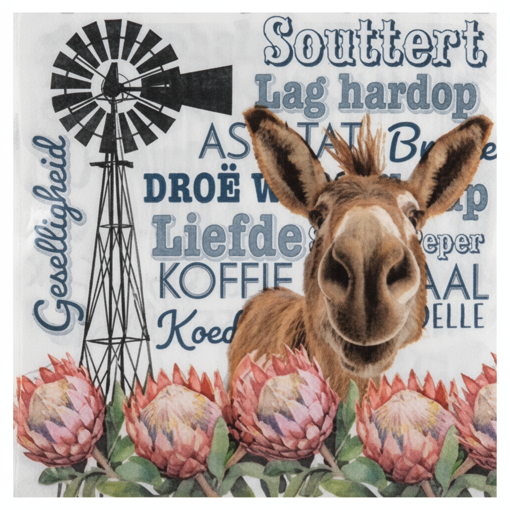 Afrikaans 2 Ply Serviettes (20 Pack, 33 cm)