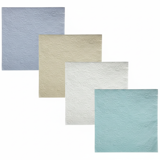 2-Ply Embossed Assorted Serviettes (33 cm, Pack of 20)