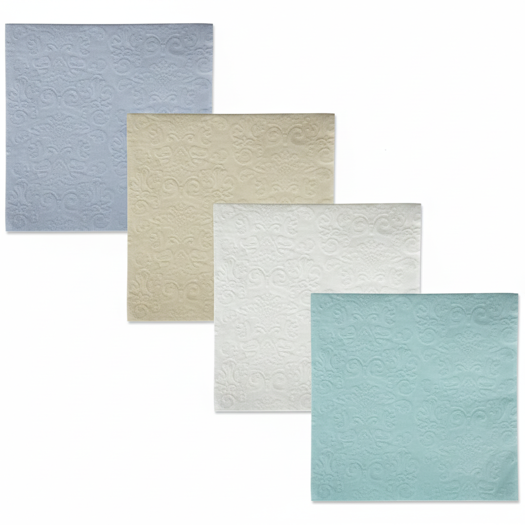 2-Ply Embossed Assorted Serviettes (33 cm, Pack of 20)