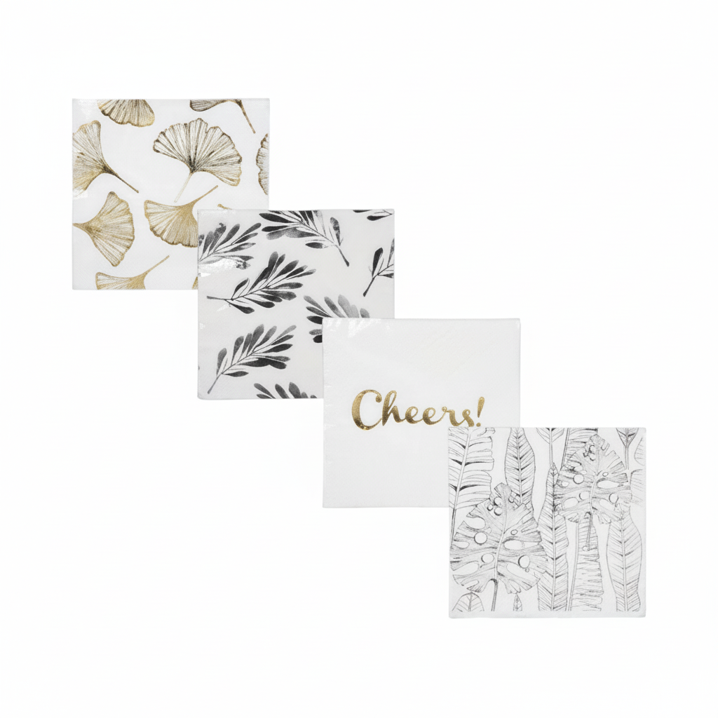Foil Serviettes, 2-ply (33 cm, 10-piece) - Assorted
