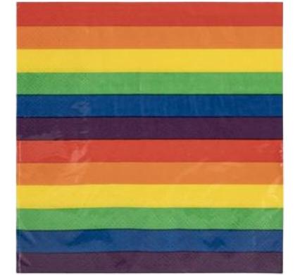 Serviettes 2ply 33cm 20pc Rainbow