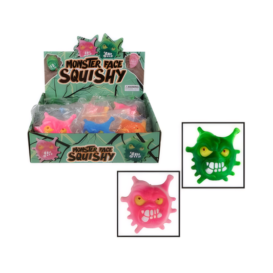 Novelty Squeezy Monster Face Assorted 7x9cm