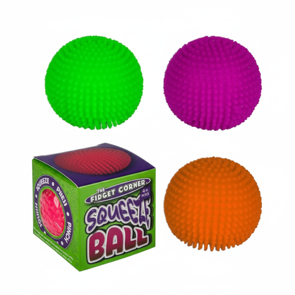 Novelty Ball Stress Prickly 7.5cm Bright
