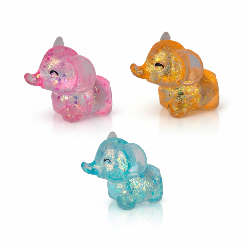 Novelty Squeeze Elephant Glitter 8x7cm