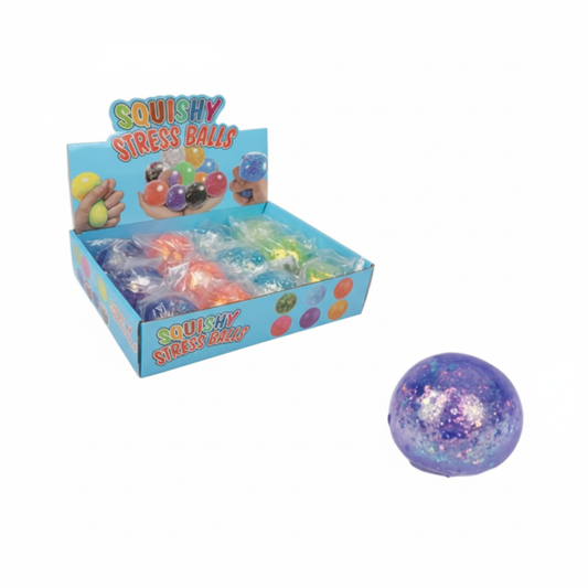 Novelty Ball Stress Toy with Glitter - 6 cm