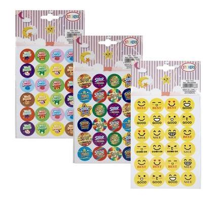 Rewards Stickers -10 Sheets - 24 Piece per Sheet