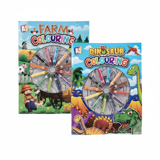 Colouring Book Boy with Wax Crayons - Assorted