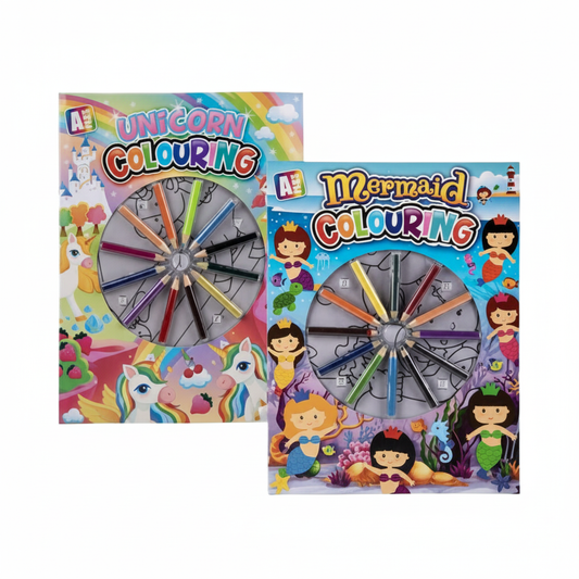 Book Colouring Girl with Pencils - Assorted