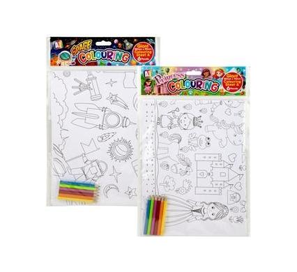 Colouring Sheet - 120 x 90 cm - With Pencil Assorted