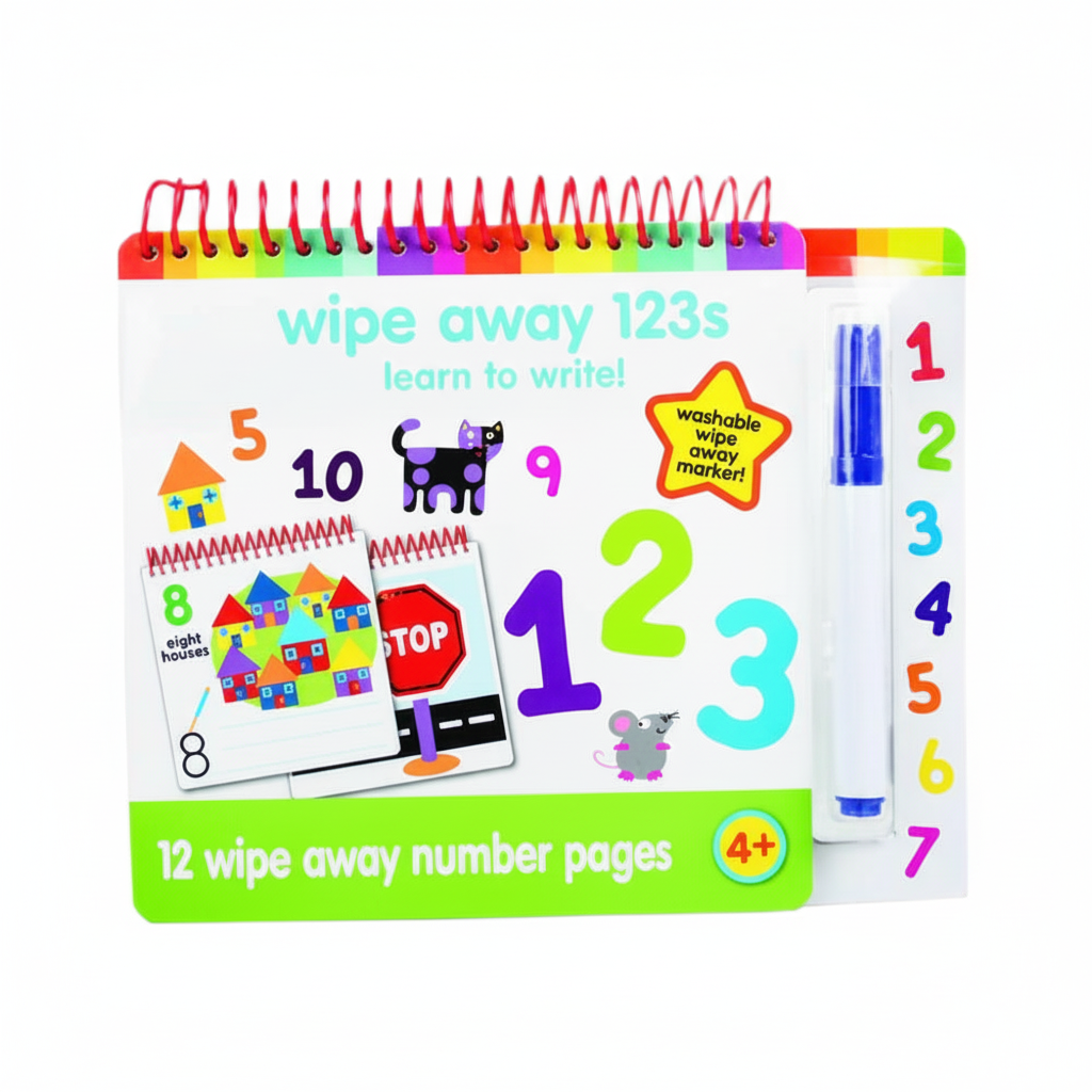 Educational Book with Dry Wipe Numbers