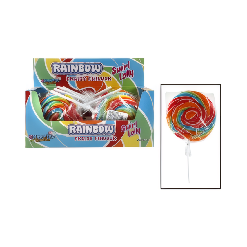 Large Rainbow Peppermint Lolly (140 g) - Bulk Pack of 12