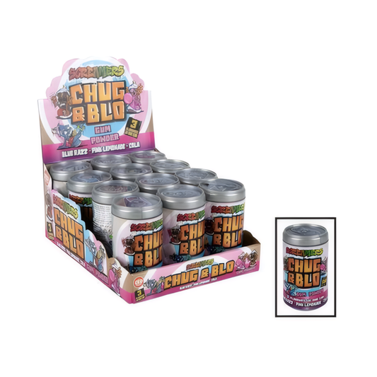 Sweet Gum Screamers with Chug and Blow - Bulk Pack of 12 (55 g Each) - Various Colours