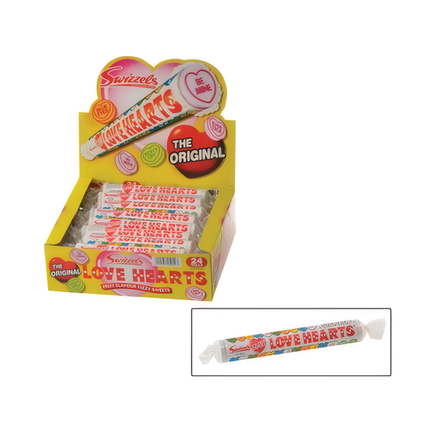 Love Hearts Large Roll (39 g) - Bulk Pack of 24