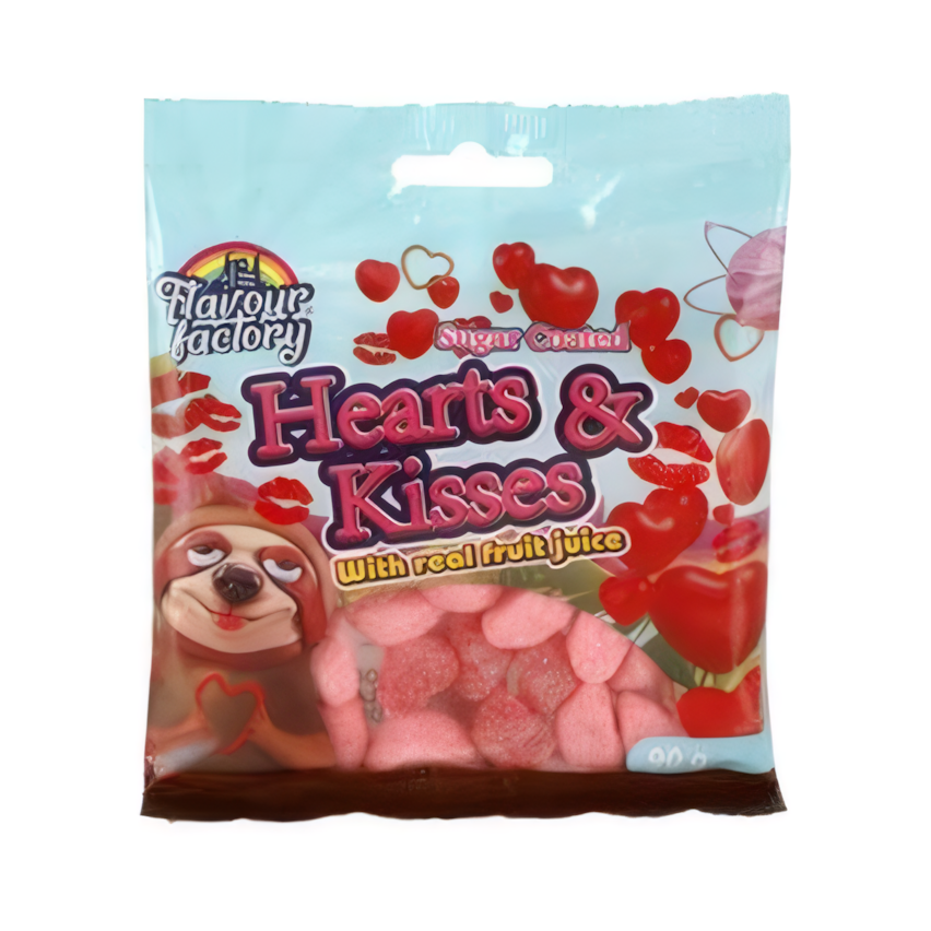 Sweet Gummy Hearts and Kisses, Pack of 6 (90 g)