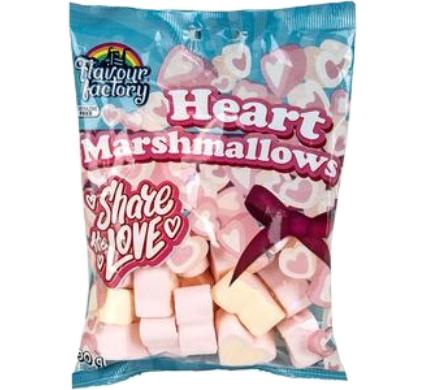 Sweet Mallow Flavour Factory Hearts - 90g