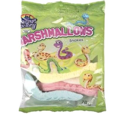 Sweet Mallow Fruit Flavour Snakes - 70g - 18 Pack