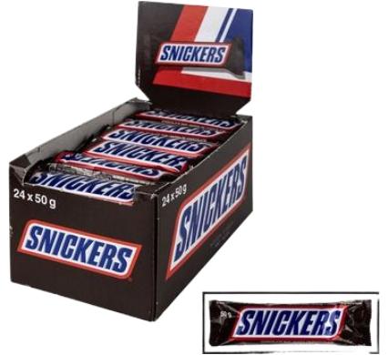 Sweet Chocolate Mars Snickers Bar - 50g - 24 Pack