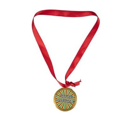 Sweet Chocolate Prize Medal - Assorted Sayings - 20g - 24 Pack