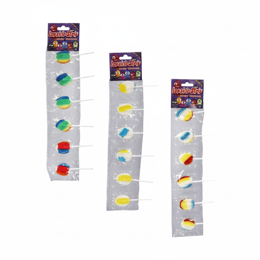 Sweet Lolly Popsicle Strips (6 Pieces, 65 g) - Various Colours