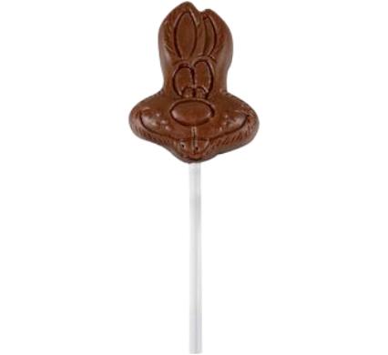 Sweet Chocolate Rwapped Bunny On Stick Plain 16g - 12 Pack