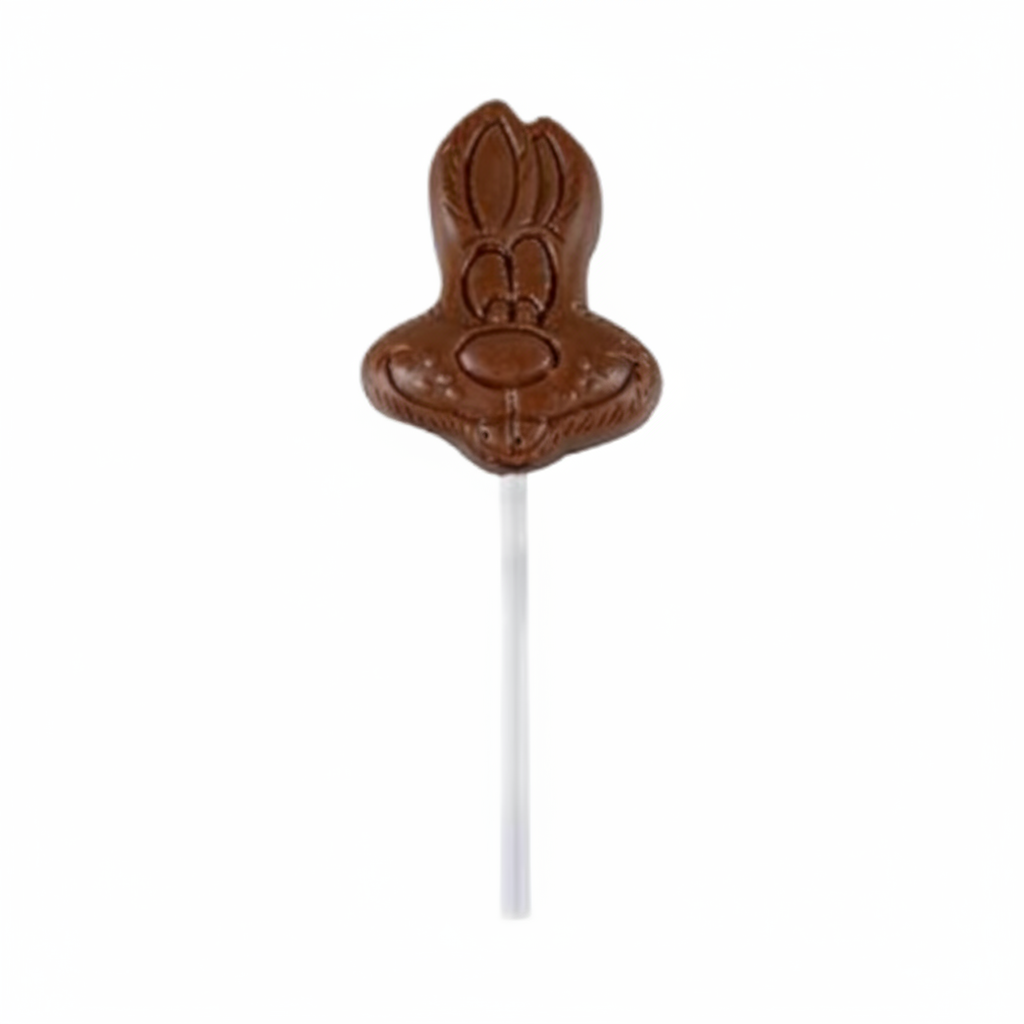 Sweet Chocolate Plain Bunny Wrapped on Stick (16 g) - 12 Pack