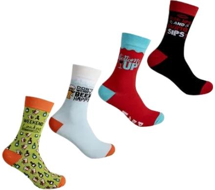 Socks for Men - Colourful Wine Designs
