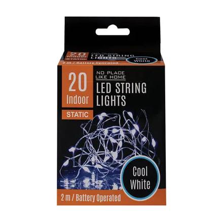 Indoor String Light with 20 Bulbs - Cool White - Battery Operated