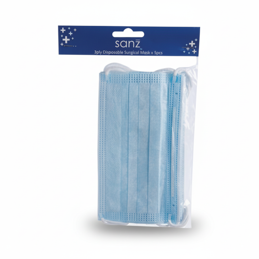 Face Mask Three Layer Disposable - Pack of 5