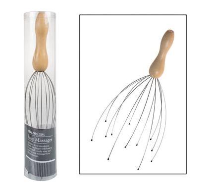 Flexible Wire Head Massager - Wooden Handle