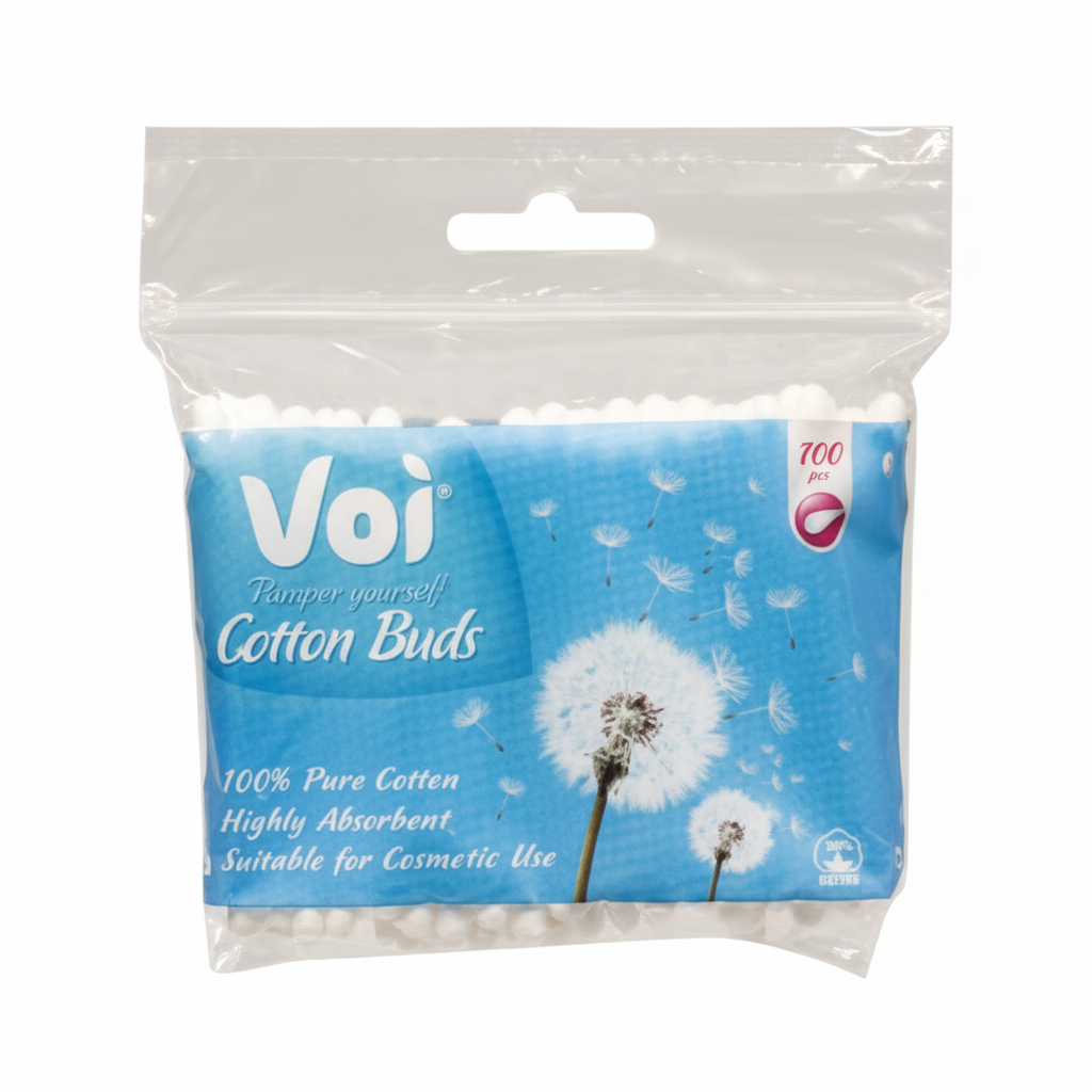 Cotton Tipped Earbuds - Zipper Bag of 100