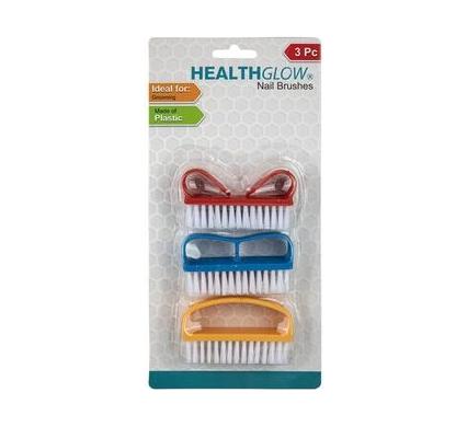 Nail Brush Set - 3 Pieces - Assorted Colours