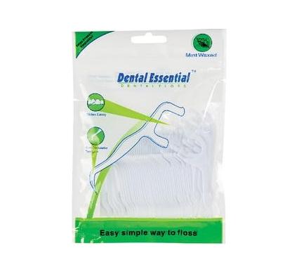 Waxed Dental Floss Picks - Mint Flavor - Pack of 50