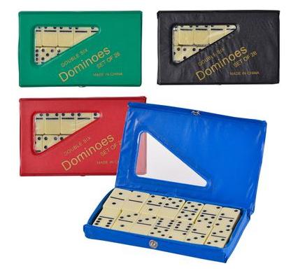 Faux Ivory Dominoes Set - Includes Carry Case