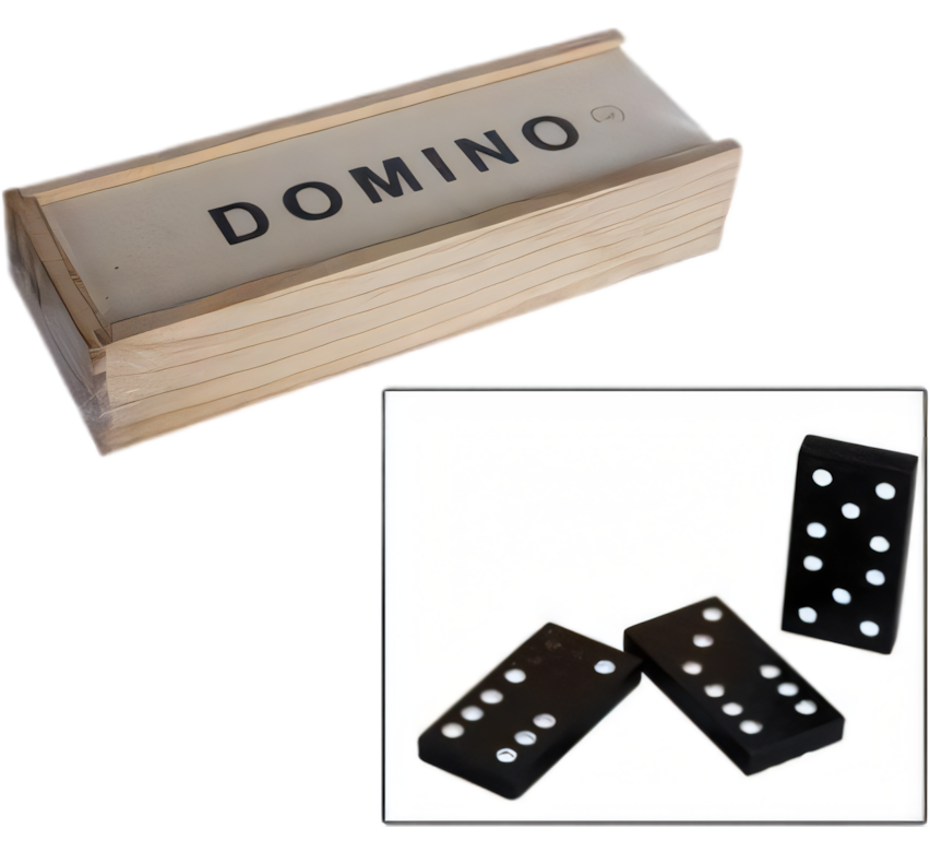 Wooden Dominoes Set in Wooden Box (15 x 5 x 3 cm)