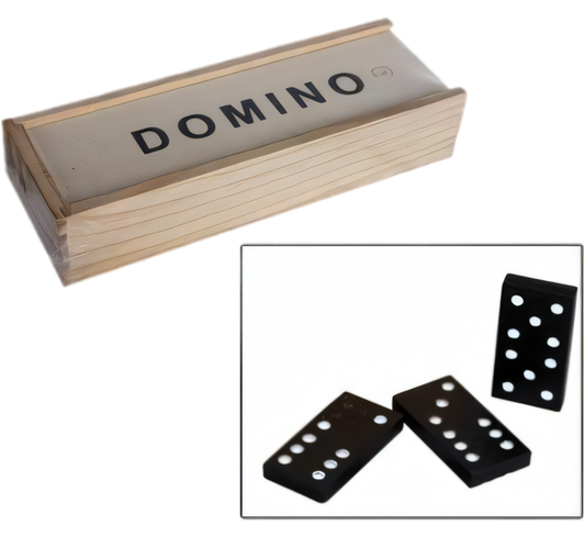 Wooden Dominoes Set in Wooden Box - 15 x 5 x 3 cm