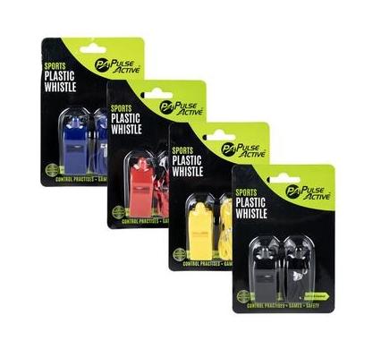 Sports Whistle - Plastic - With Cord - Assorted Colours
