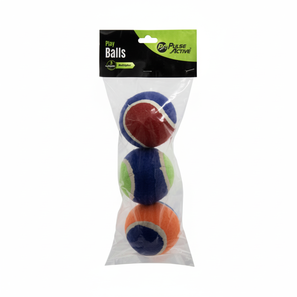 Multicoloured Tennis Balls (Bag of 3)
