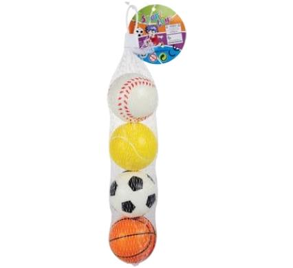 Stainless Steel Soft Play Sport Balls - Set of 4 - 5.5 cm